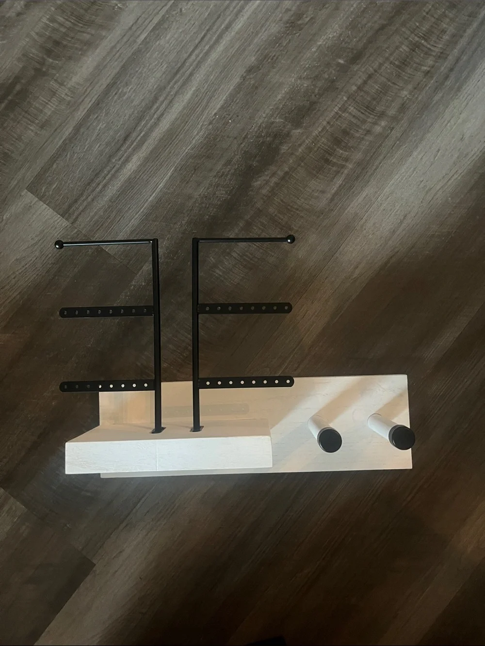 Wall-Mounted Jewelry & Accessory Organizer - White and Black